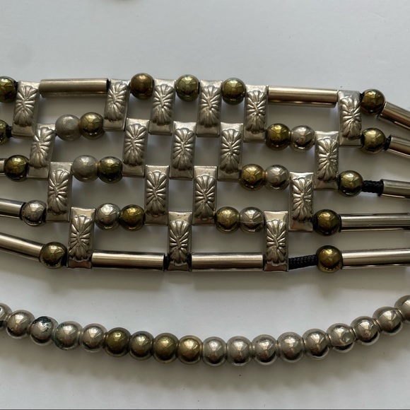 Vintage black and silver adjustable belt - Picture 4 of 5